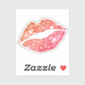 Glam Esthetische Girly Red Oranje Glitter Lips Sticker (Vel)