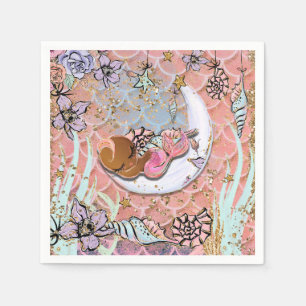 Glam Etnische Zeemeermin Baby Shower Verjaardagsfe Servet