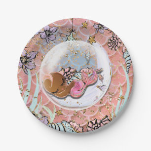 Glam etnisches zeemeermin baby shower verjaardagsf papieren bordje