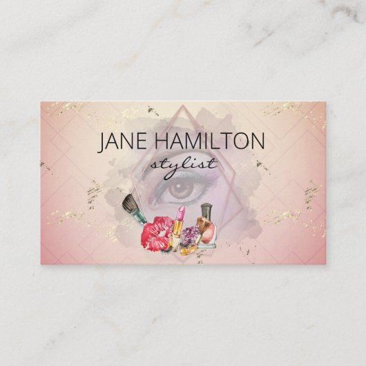 Glam Eye Illustration Stylist Salon Visitekaartje (Voorkant)
