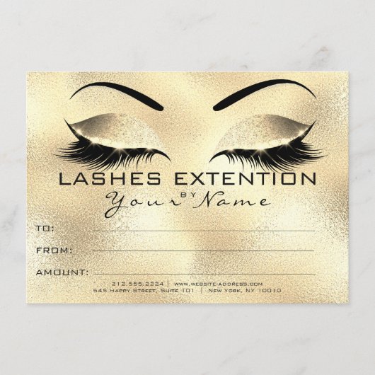 Glam Eyebrow Lashes Beauty Makeup Certificate Cade (Voorkant)