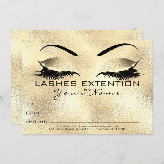 Glam Eyebrow Lashes Beauty Makeup Certificate Cade (Voorkant / Achterkant)