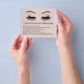 Glam Eyelash Extensions Makeup Artiest Aftercare Flyer (Hand)