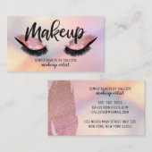 Glam Eyelash Roze Roze Glitter Metallic Makeup Visitekaartje (Voorkant / Achterkant)