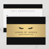Glam Eyelashes Black and Gold Gift Certificate (Voorkant / Achterkant)