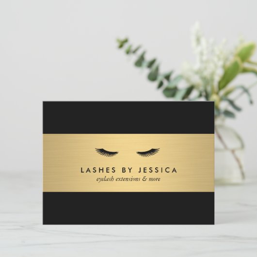 Glam Eyelashes Black and Gold Gift Certificate (Staand voorkant)