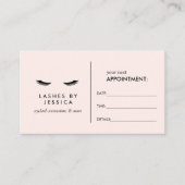 Glam Eyelashes Black en Pink Appointment Card Afsprakenkaartje (Voorkant)