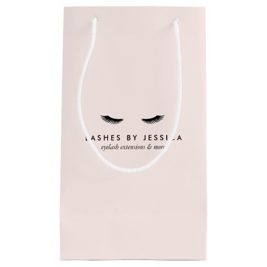 Glam Eyelashes Black en Roze Small Gift Bag Klein Cadeauzakje (Voorkant)