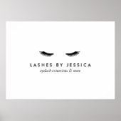 Glam Eyelashes Black en White Poster (Voorkant)