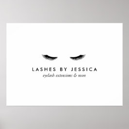 Glam Eyelashes Black en White Poster