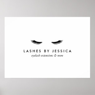 Glam Eyelashes Black en White Poster