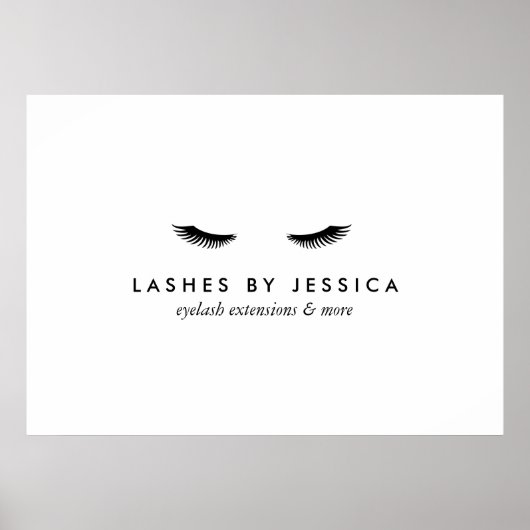 Glam Eyelashes Black en White Poster (Voorkant)