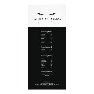 Glam Eyelashes Black en White Reclamekaart