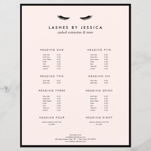 Glam Eyelashes Classic Black en Pink Flyer (Voorkant)