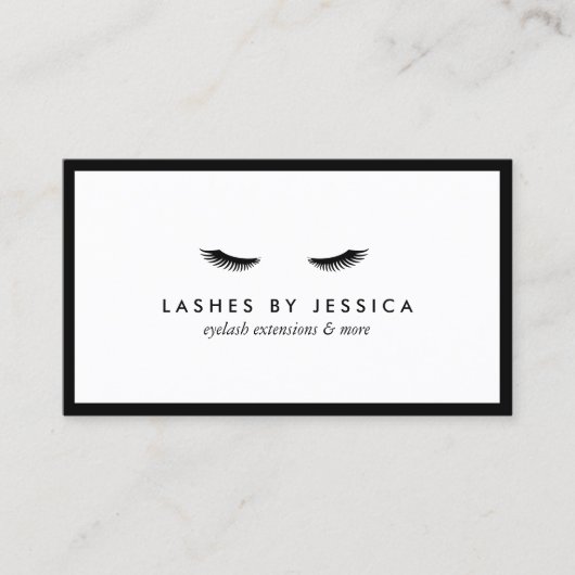 Glam Eyelashes Classic Black en White Visitekaartje (Voorkant)