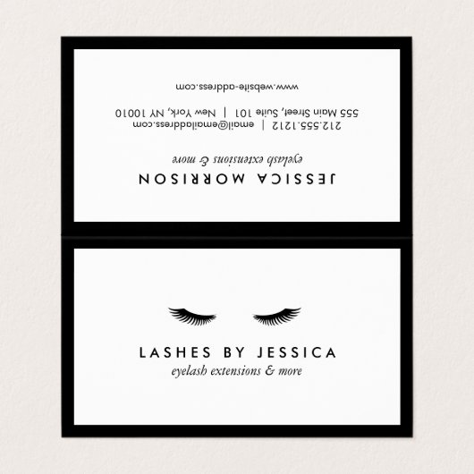 Glam Eyelashes Classic Lash Salon Aftercare Visitekaartje (Buitenkant ongevouwen)