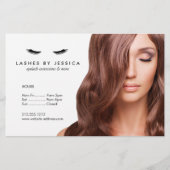 Glam Eyelashes Classic Photo Price List Menu Flyer (Voorkant)
