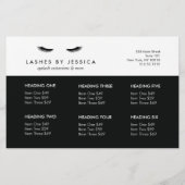 Glam Eyelashes Classic Photo Price List Menu Flyer (Achterkant)