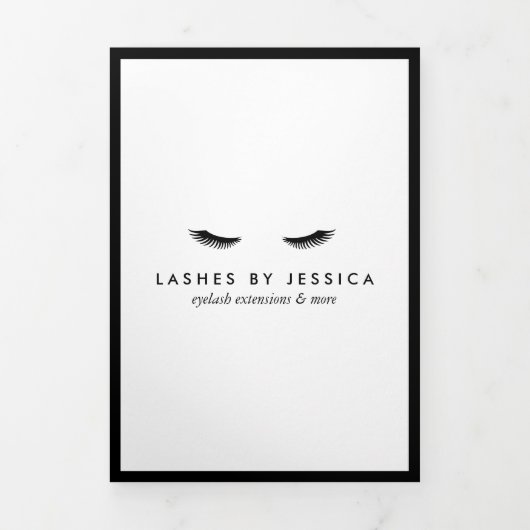 Glam Eyelashes Extensions Salon Brochure Drieluik Kaart (Cover)