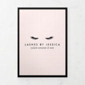 Glam Eyelashes Extensions Salon Pink Brochure Drieluik Kaart (Cover)
