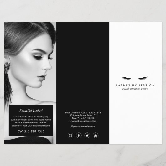 Glam Eyelashes Extensions Salon Tri-Fold Brochure (Voorkant)