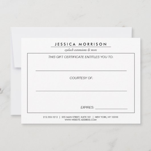 Glam Eyelashes met Bold Pattern-cadeaubon (Achterkant)