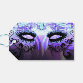Glam Eyelashes Paarse Masquerade Party Favor Cadeaulabel (Achterkant Horizontaal)