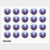 Glam Eyelashes Paarse Masquerade Party Favor Ronde Sticker (Vel)