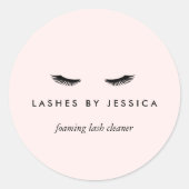 Glam Eyelashes Roze Ronde Sticker (Voorkant)