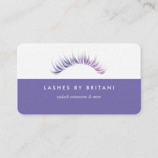 Glam Eyelashes Visitekaartje witte tekst (Voorkant)