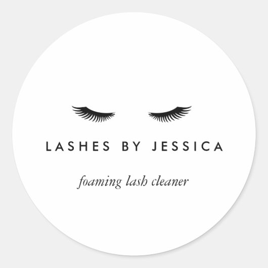 Glam Eyelashes White Ronde Sticker (Voorkant)