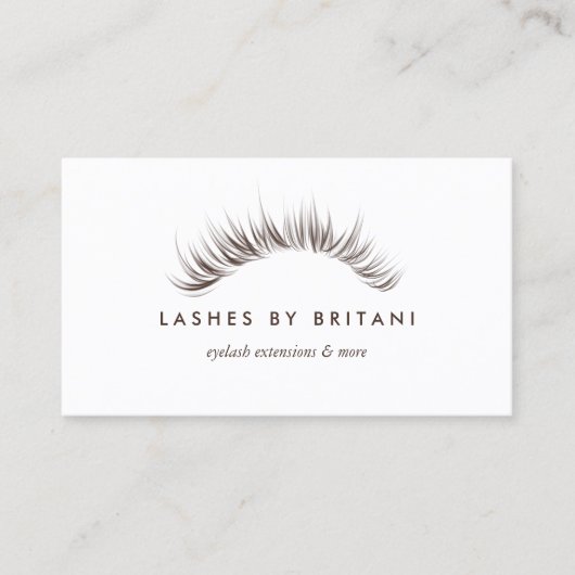 Glam Eyelashes wit en bruin Visitekaartje (Voorkant)