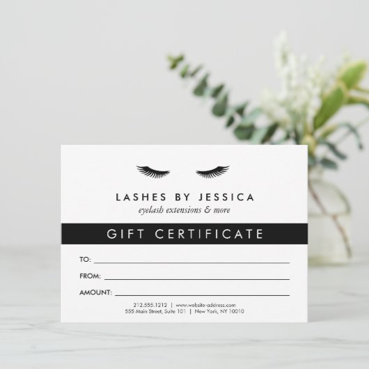 Glam Eyelashes zwart-witcadeaubon (Staand voorkant)