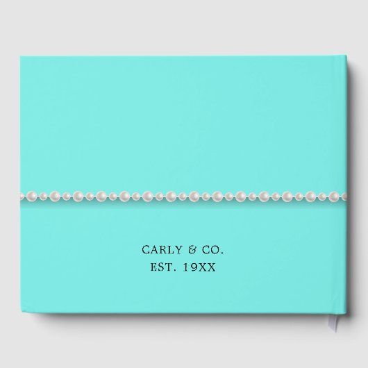 Glam Fancy Tiffany Theme Vrijgezellenfeest Gastenb Gastenboek (Achterkant)