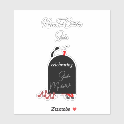 Glam Fashionista Happy Fab Verjaardag Sticker (Vel)