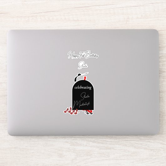 Glam Fashionista Happy Fab Verjaardag Sticker (Computer)