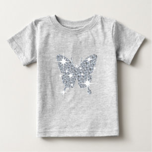 Glam faux diamant sparkle butterfly on grijs