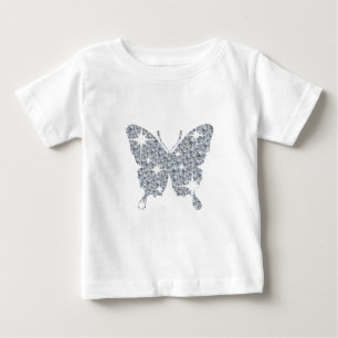 Glam faux diamant sparkle butterfly on white