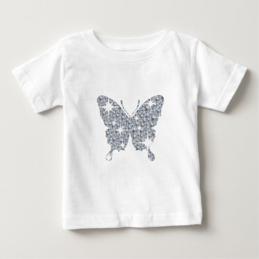 Glam faux diamant sparkle butterfly on white (Voorkant)