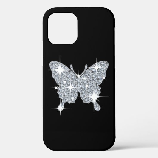 Glam faux diamant sparkle vlinder Case-Mate iPhone case (Achterkant)