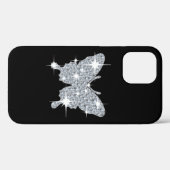 Glam faux diamant sparkle vlinder Case-Mate iPhone case (Achterkant (horizontaal))