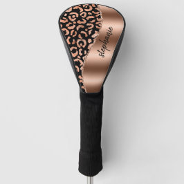 Glam Faux Folie Leopard Spots Roos Gold Black Naam Golfheadcover