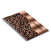 Glam Faux Folie Leopard Spots Roos Gold Black Naam Notitieboek (Rechterzijde)