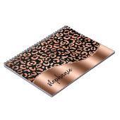 Glam Faux Folie Leopard Spots Roos Gold Black Naam Notitieboek (Linkerzijde)