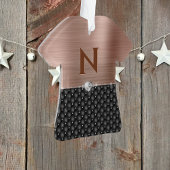 Glam Faux, geborsteld koperblazer en monogram Ornament