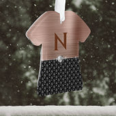 Glam Faux, geborsteld koperblazer en monogram Ornament