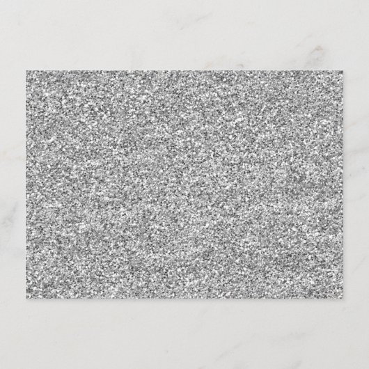 Glam Faux Glitter Silver Blauwgroen Receptie Informatiekaartje (Achterkant)