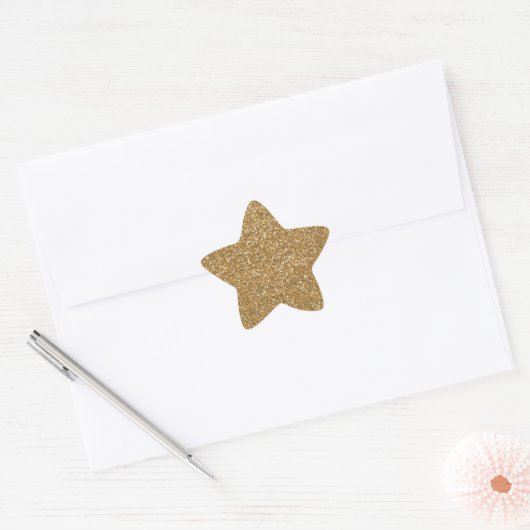 Glam Faux Glitter Ster Sticker (Envelop)