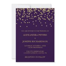 Glam Faux Gold Confetti en Deep Paarse bruiloft