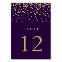 Glam Faux Gold Confetti op Deep Paarse